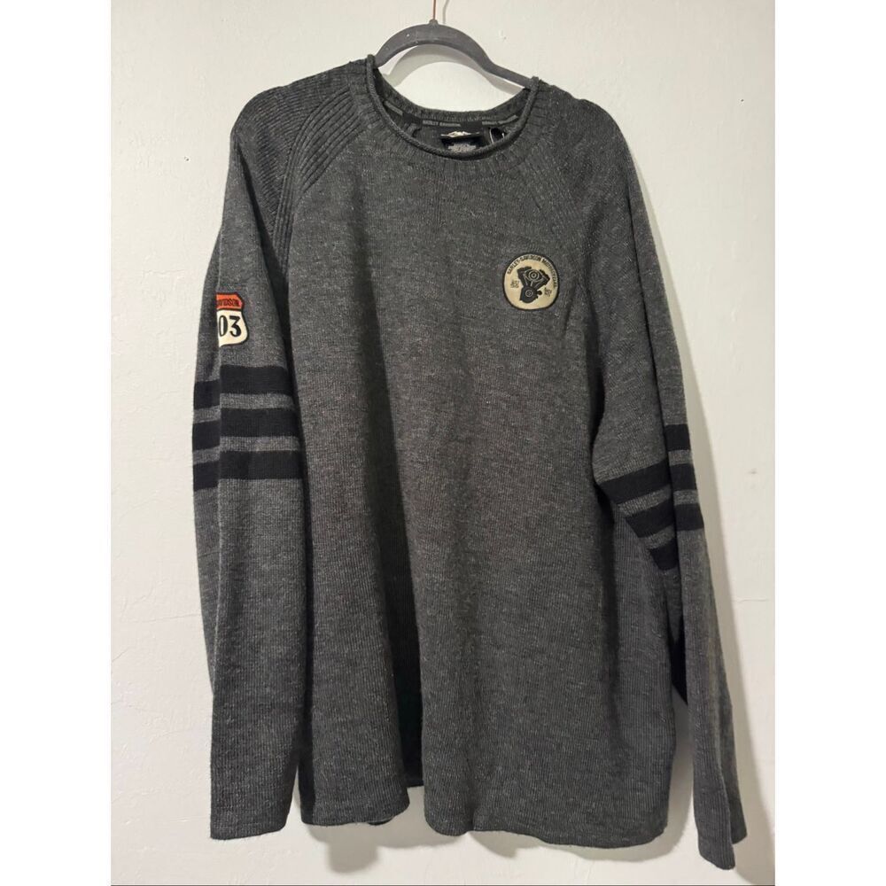 Harley Davidson Vintage NWT embroidered wool blend pullover sweater XXL